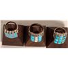 Image 2 : Zuni Inlaid Channel Turquoise Ring Trio [186210]