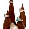 Image 2 : Zuni Men's Channel Inlay Turquoise  Silver Rings (5) [185487]