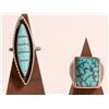 Image 2 : Zuni Silver Channel Turquoise Ring and Bracelet [186525]