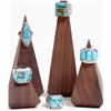 Image 1 : Zuni Spiderweb Turquoise Inlay Rings Five  [186131]