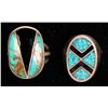 Image 3 : Zuni Turquoise & Onyx Rings (2) [186572]