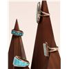 Image 2 : Zuni Turquoise Channel Rings Four [186132]