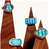 Image 1 : Zuni Turquoise Silver Rings (4) [185489]