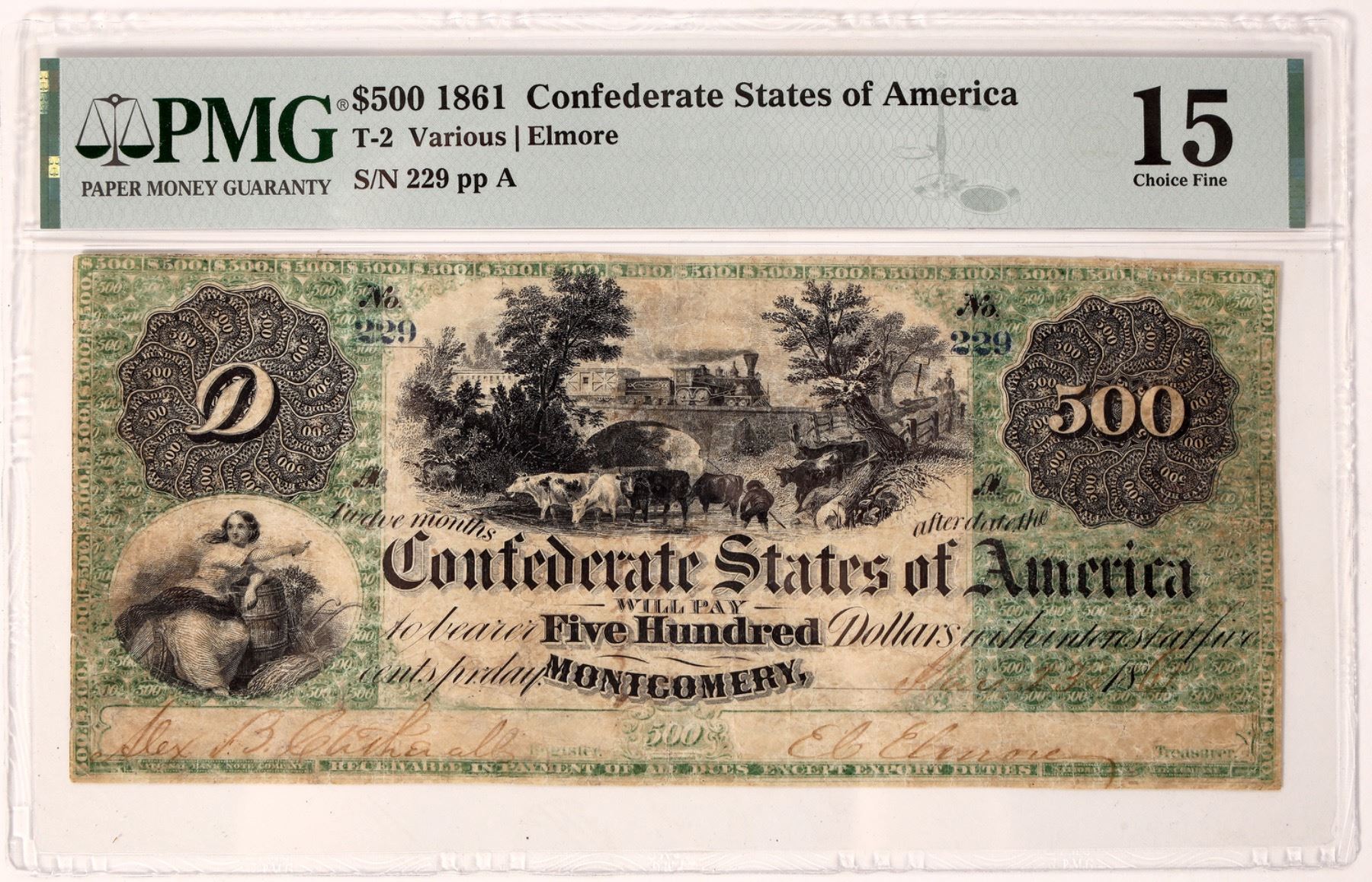 CSA T 2 Confederate States America 500 Written Dates [184391
