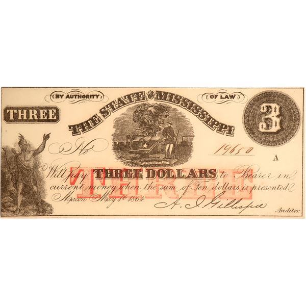 Mississippi-Criswell 42 Three Dollar Confederate Currency [185226]