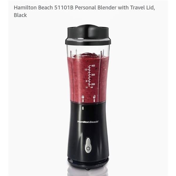 Hamilton Beach Personal Blender with travel lid