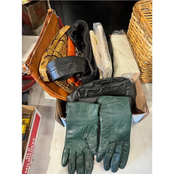 Vintage handbags and gloves