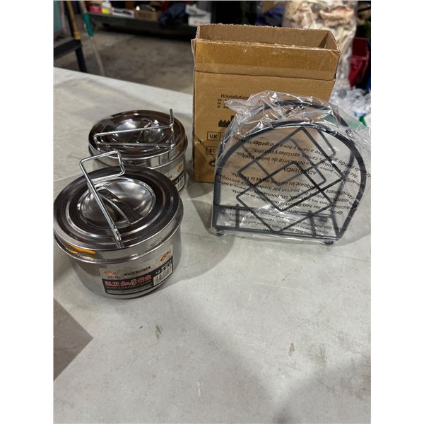 Napkin holder and stainless steel ware