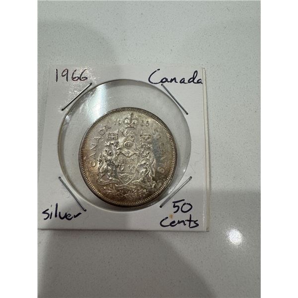 1966 Canadian silver $.50  cents
