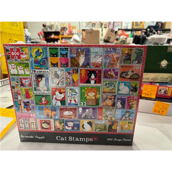 New sealed, cat stamps 500 large piece puzzle
