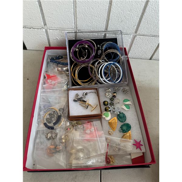 Bangles earrings, costume, jewelry, etc.