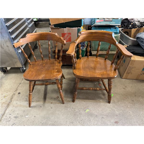2 wood chairs