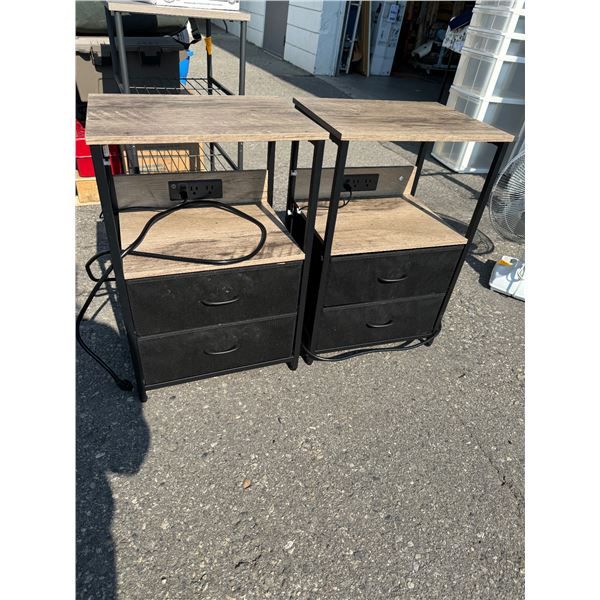 Pair of side tables with power outlets