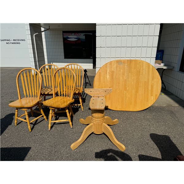 Table with Jack knife leaf and four  chairs