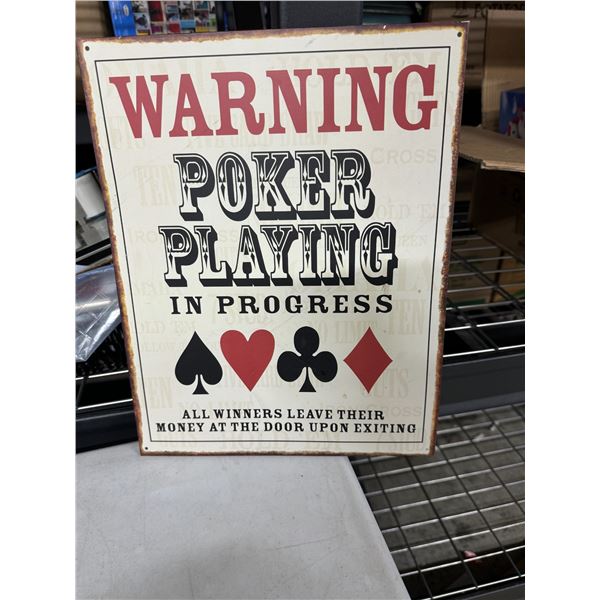 Poker tin sign
