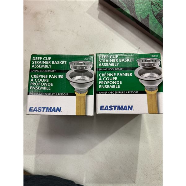 Deep cut strainer basket basket assembly, spring lock baskets