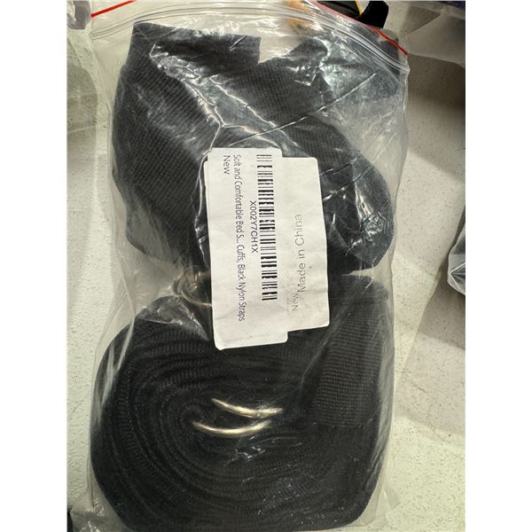 Soft and comfortable bed strap cuffs, black nylon straps new