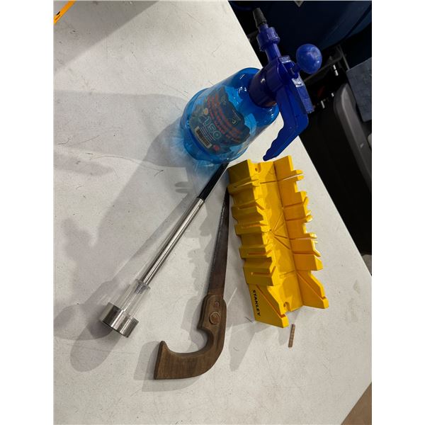 Antiques saw saw guide, solar, light, and water balloon pump