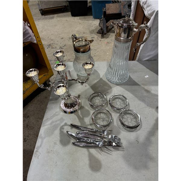 Crafts, candleholders forks, coasters