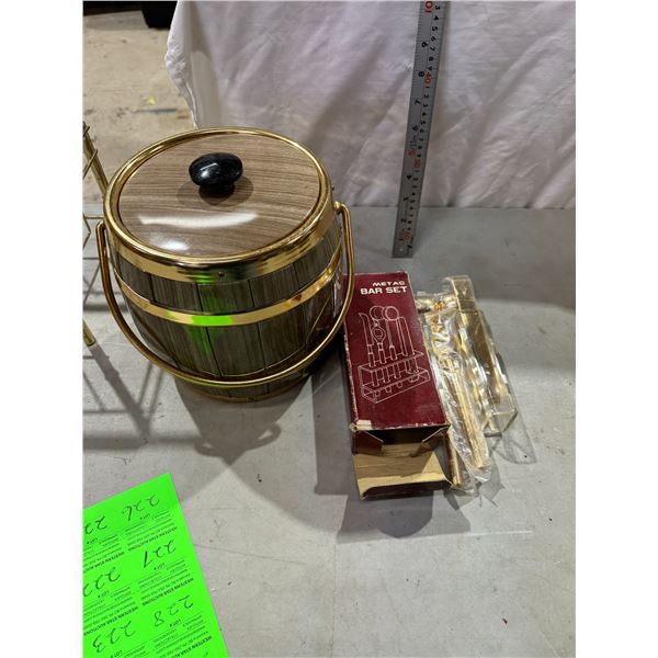 Vintage bar set and ice bucket