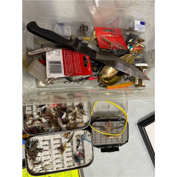 Fishing flies and hooks, etc.