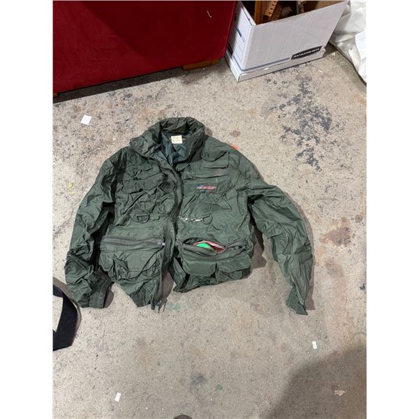 Angler medium jacket with fishing contents in some pockets