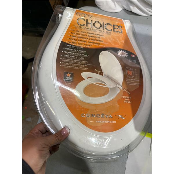 The adult and baby toilet seat