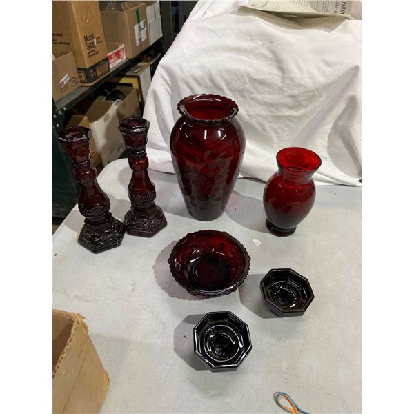 Ruby glass collectibles