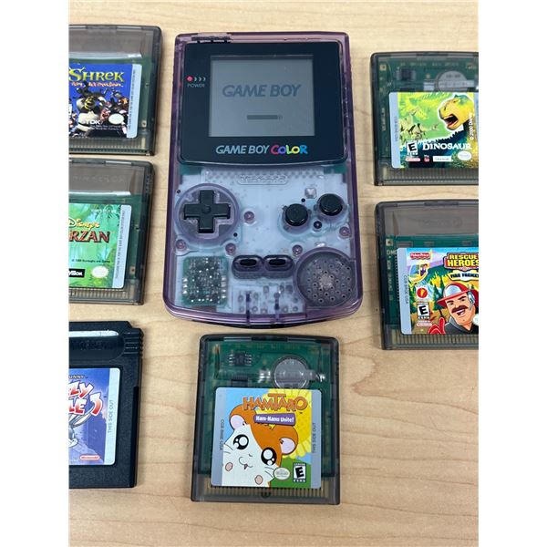 Nintendo Game Boy Color & 6 Games As Pictured (see description) - Gameboy
