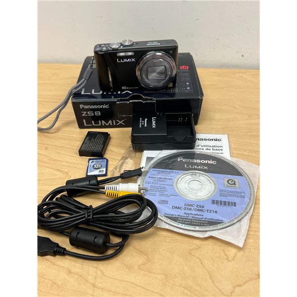 Panasonic Lumix ZS8 Digital Camera 14.1 Megapixel 16X Optical & Accessories, powers up