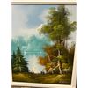 Image 2 : Nice Original Framed Forest / Lake Theme signed "S. Neal" - Approx: 26.5x22.5"