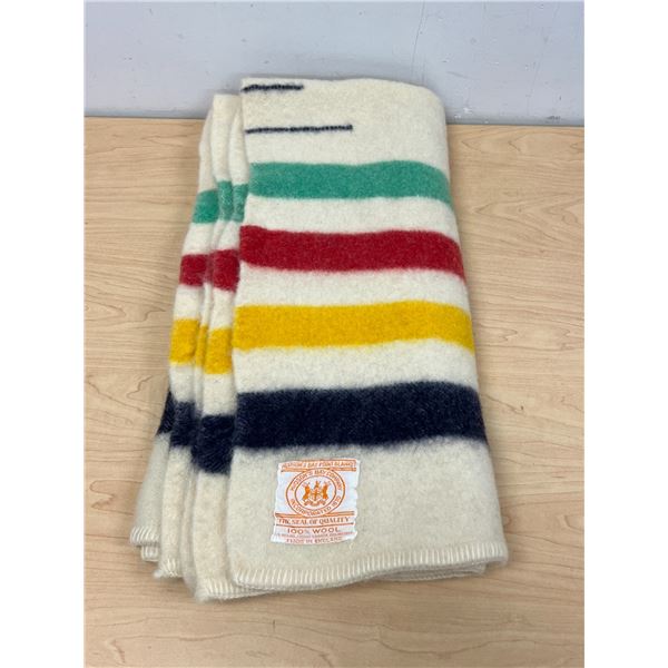NICE Rare 1.5 Point Hudson's Bay Company HBC Wool Blanket Approx: 43x46" see all photos