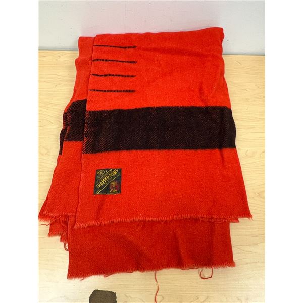 Eaton's Trapper 4 Point Wool Blanket - nice, but well used - approx: 80x68" see all photos