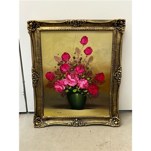 Nice Original Framed Still Life signed "L. Hope" - Approx: 24x20"
