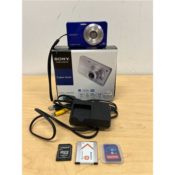 Sony Cyber-Shot DSC-W560 Digital Camera 14.1 Megapixel 4X Optical & Accessories, powers up