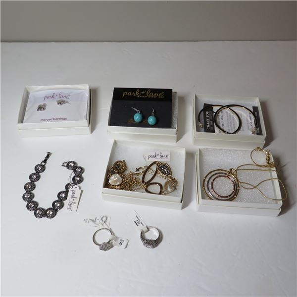 BRAND NEW PARK LANE Jewelery Lot.  Includes 3 pairs of earrings, 2 necklaces, 2 rings & bracelet