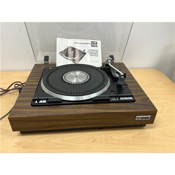 Realistic Lab 110 BSR Turntable Record Player - powers up, not tested - no guarantees
