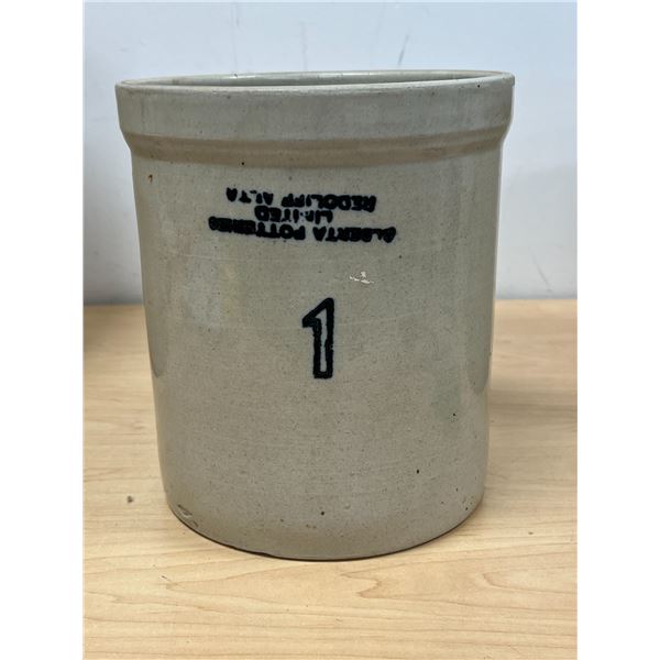 Misprint Alberta Potteries Limited Redcliff ALTA # 1 Crock - nice overall, see photos