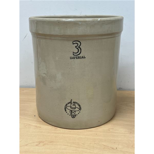 Medicine Hat Potteries Imperial # 3 Crock - nice overall, see photos
