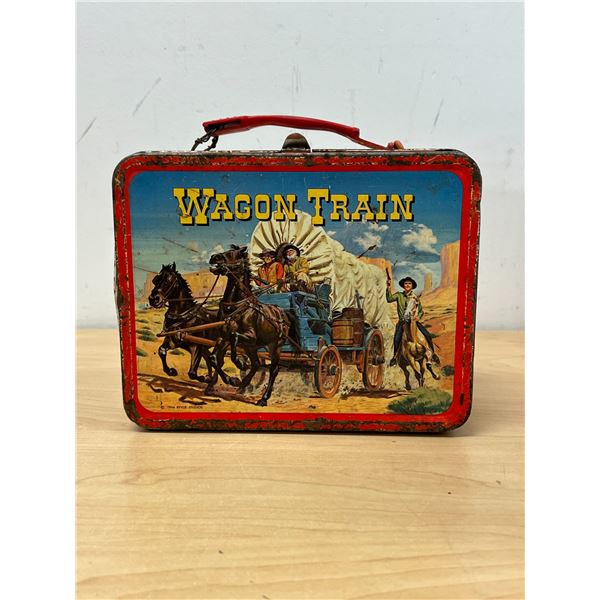 Vintage 60s Wagon Train Metal Lunch Box - Kind of rough - see all photos for details