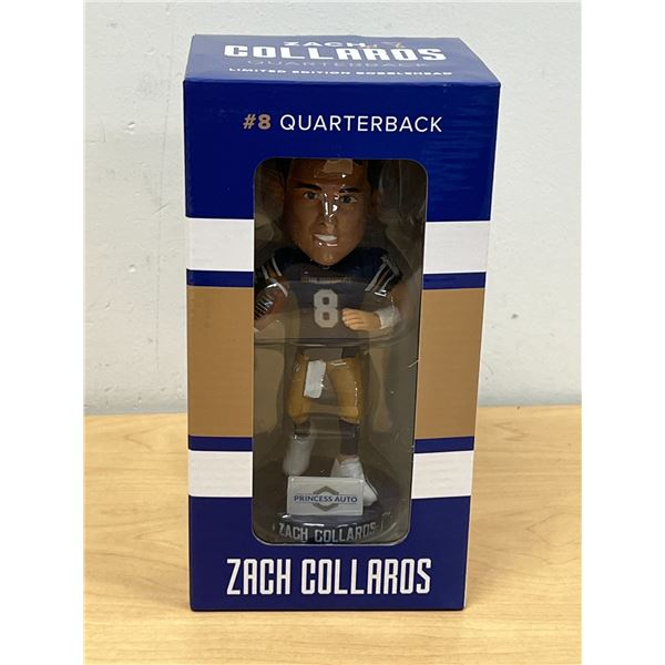 New In Box Zach Collaros Winnipeg Blue Bombers Bobblehead Quarterback #8