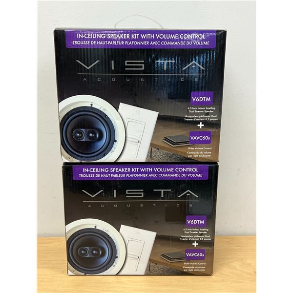 2 Vista Acoustics In-Ceiling Speaker Kits with Volume Control - see all photos