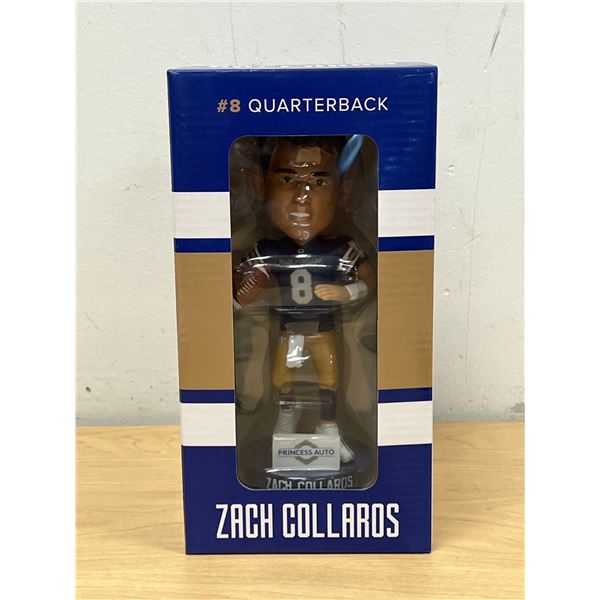 New In Box Zach Collaros Winnipeg Blue Bombers Bobblehead Quarterback #8