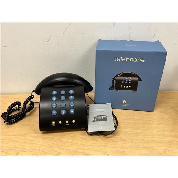 Michael Graves Post Modern Push Button Telephone with box & Insert - not tested, see photos