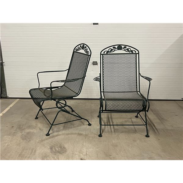 2 Vintage Wrought Iron Rocking Style Chairs - see all photos