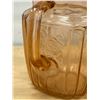 Image 4 : Vintage Pink Embossed Flowers Water / Juice Pitcher - Approx: 6" tall