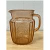 Image 6 : Vintage Pink Embossed Flowers Water / Juice Pitcher - Approx: 6" tall