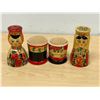 Image 2 : 2 Painted Wooden Dolls Décor Items - tallest 8"