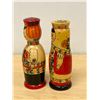 Image 3 : 2 Painted Wooden Dolls Décor Items - tallest 8"
