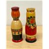 Image 4 : 2 Painted Wooden Dolls Décor Items - tallest 8"